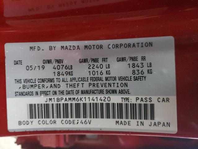 VIN JM1BPAMM6K1141420 2019 MAZDA 3 no.13