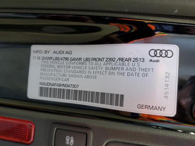 VIN WAUDNAF48HN047307 2017 AUDI A4 no.12