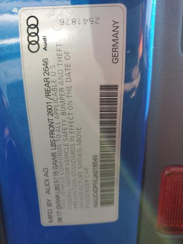 2018 AUDI S5 PRESTIG WAUC4DF55JA018546