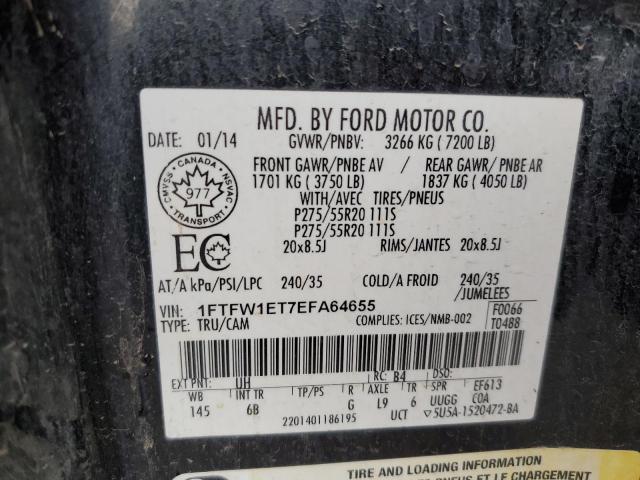 VIN 1FTFW1ET7EFA64655 2014 FORD F-150 no.12