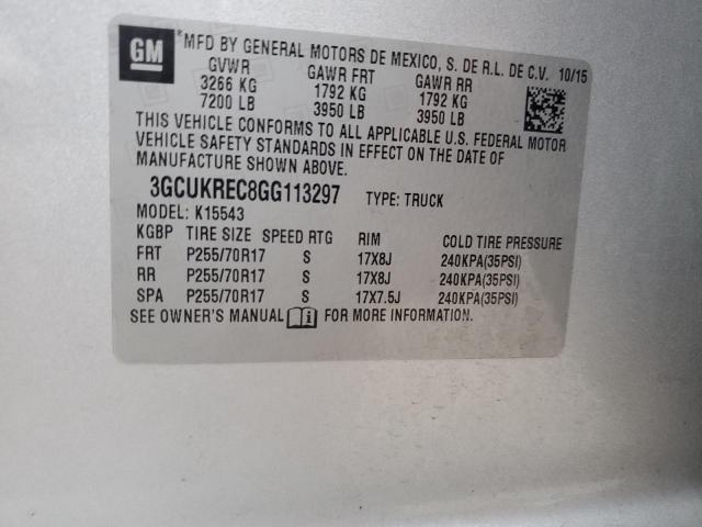 2016 CHEVROLET SILVERADO - 3GCUKREC8GG113297