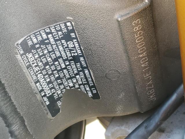 2013 KAWASAKI ZX636 E JKBZXJE14DA000583