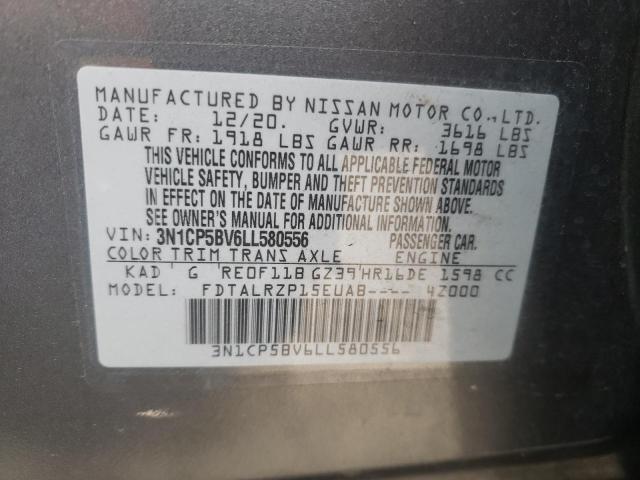 VIN 3N1CP5BV6LL580556 2020 NISSAN KICKS no.12