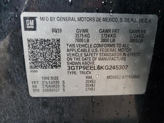 2019 GMC SIERRA K15 - 3GTP9EEL6KG245307