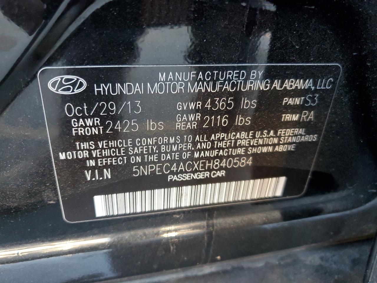 Lot #3033417099 2014 HYUNDAI SONATA SE