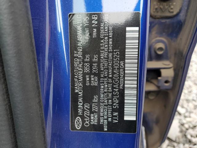 VIN 5NPLS4AG0MH005251 2021 HYUNDAI ELANTRA no.12