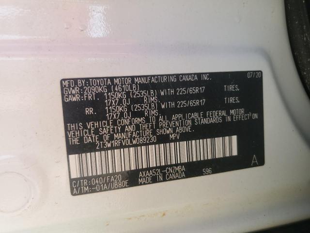 2020 TOYOTA RAV4 XLE - 2T3W1RFV0LW089230