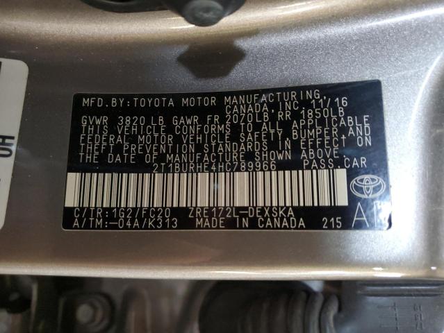 2017 TOYOTA COROLLA L - 2T1BURHE4HC789966