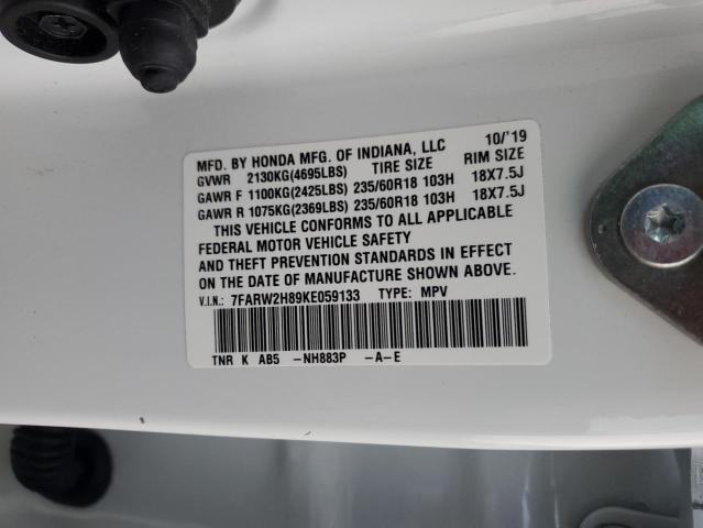2019 HONDA CR-V EXL - 7FARW2H89KE059133