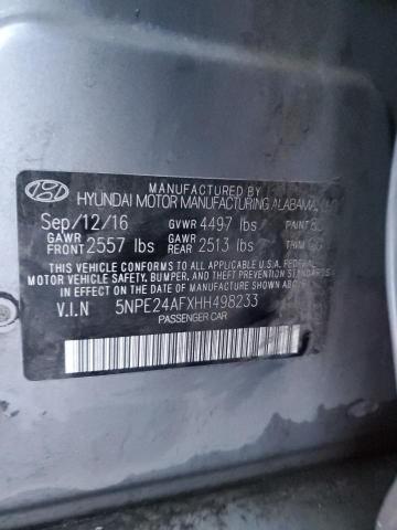 VIN 5NPE24AFXHH498233 2017 Hyundai Sonata, SE no.12