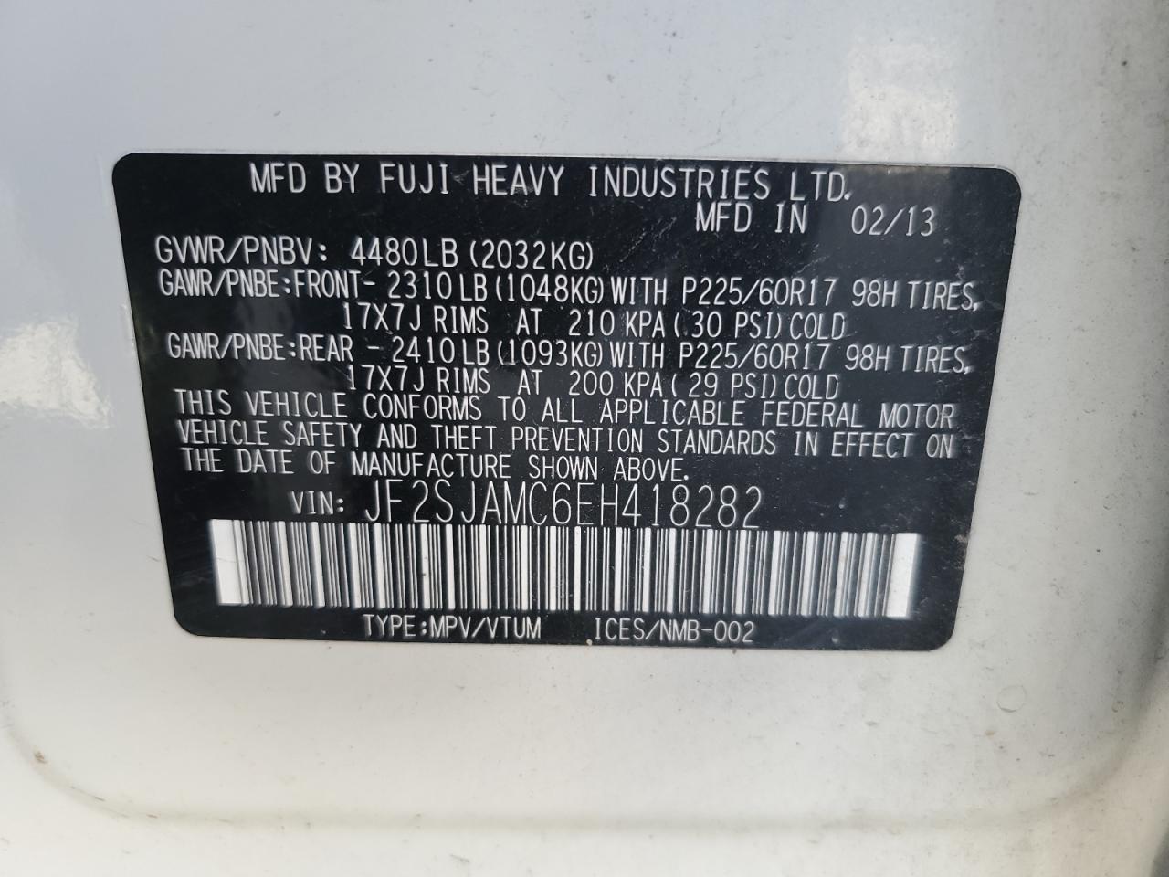 Lot #3003664106 2014 SUBARU FORESTER 2