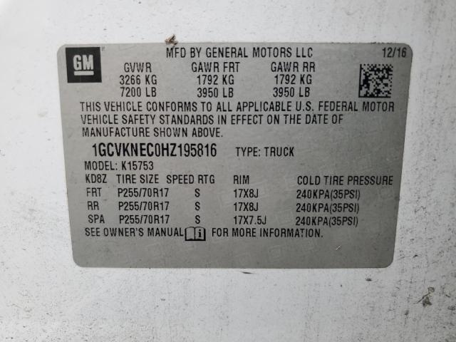 2017 CHEVROLET SILVERADO - 1GCVKNEC0HZ195816