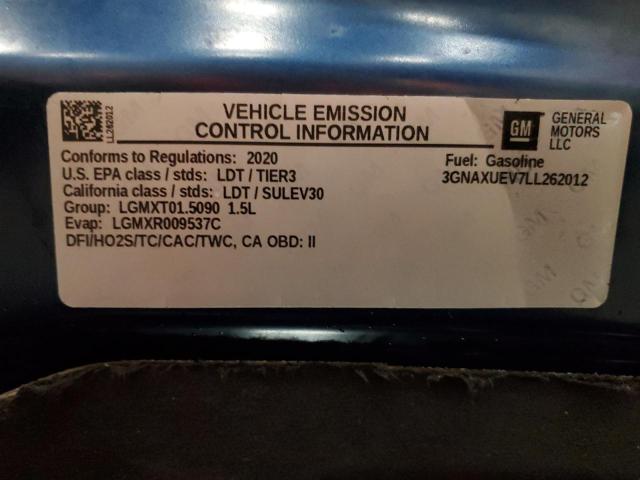 2020 CHEVROLET EQUINOX LT - 3GNAXUEV7LL262012
