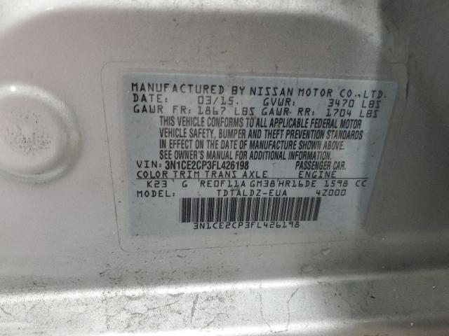 VIN 3N1CE2CP3FL426198 2015 NISSAN VERSA no.12