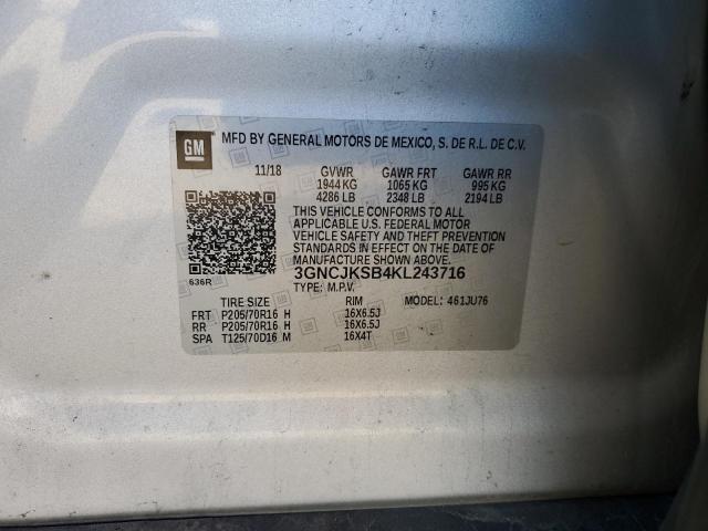 2019 CHEVROLET TRAX LS - 3GNCJKSB4KL243716