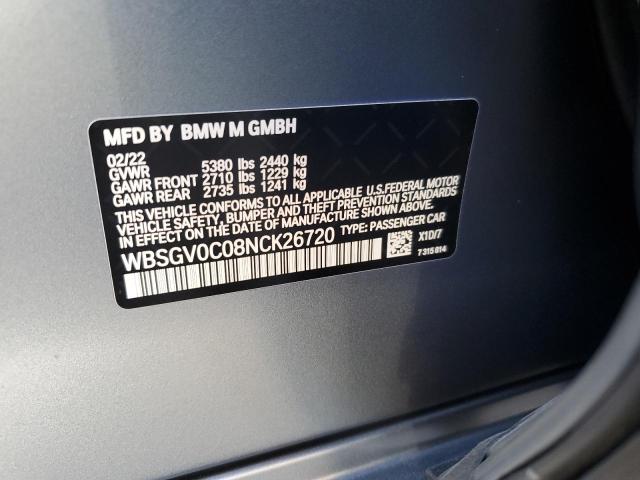 2022 BMW M8 - WBSGV0C08NCK26720