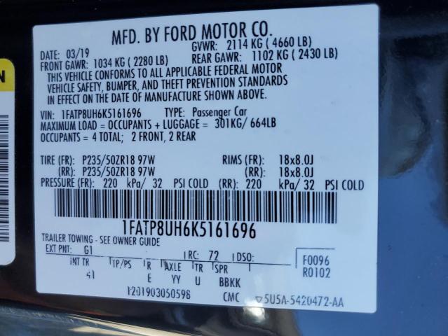 VIN 1FATP8UH6K5161696 2019 FORD ALL MODELS no.13