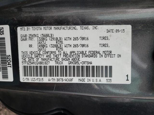 2016 TOYOTA TACOMA ACC - 5TFSZ5AN1GX001827