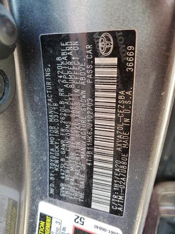 2018 TOYOTA CAMRY L - 4T1B11HK6JU102703