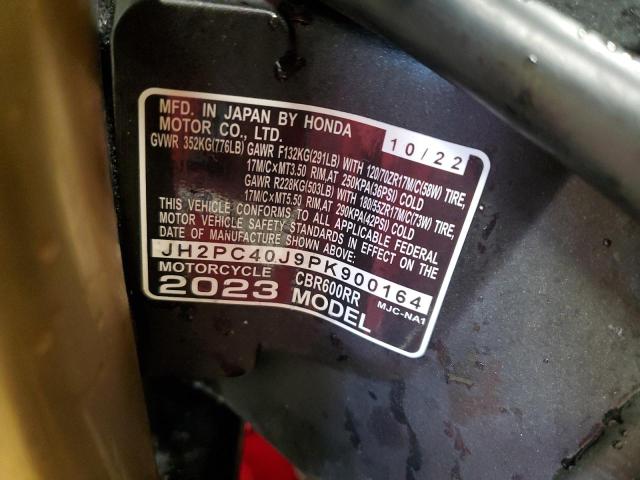 2023 HONDA CBR600 RR JH2PC40J9PK900164