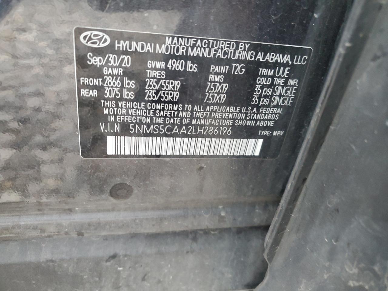 Lot #3009266945 2020 HYUNDAI SANTA FE L