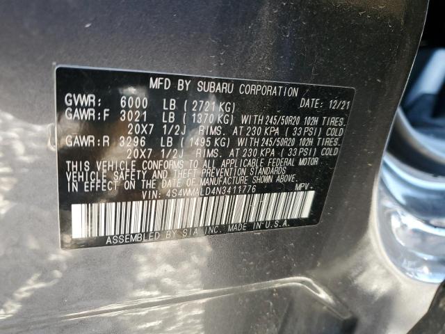 VIN 4S4WMALD4N3411776 2022 SUBARU ASCENT no.13