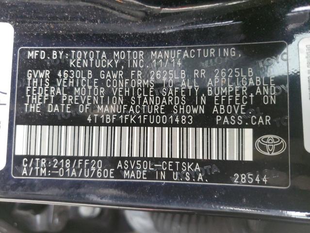 VIN 4T1BF1FK1FU001483 2015 Toyota Camry, LE no.12