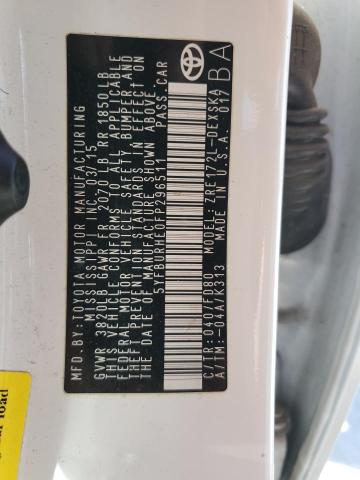 2015 TOYOTA COROLLA L - 5YFBURHE0FP296511