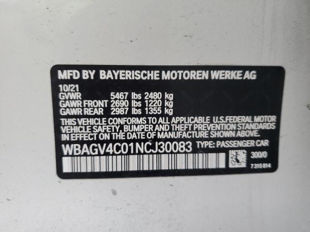 2022 BMW 840XI - WBAGV4C01NCJ30083