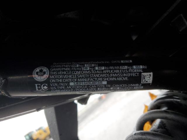 2019 CAN-AM RYKER 3JB2FEG42KJ001345