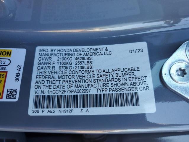 2023 HONDA ACCORD HYB - 1HGCY2F73PA002997