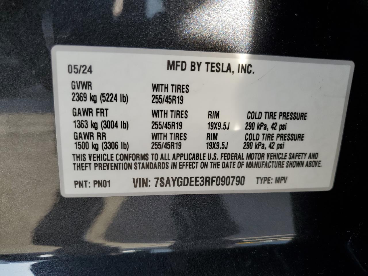 Lot #2986827245 2024 TESLA MODEL Y