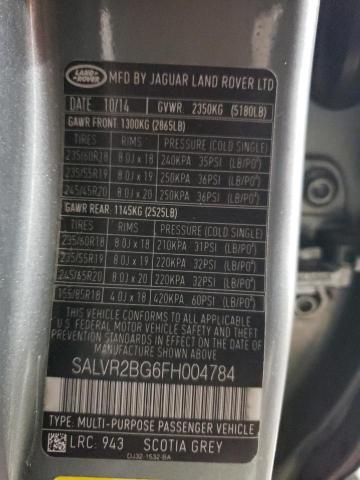 2015 LAND ROVER RANGE ROVE - SALVR2BG6FH004784