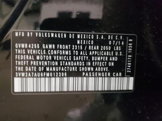 2015 VOLKSWAGEN GOLF TDI - 3VW2A7AU6FM012396