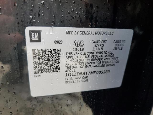 2021 CHEVROLET MALIBU LT - 1G1ZD5ST7MF003389