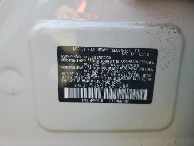 2016 SUBARU FORESTER 2 - JF2SJAXC6GH519806