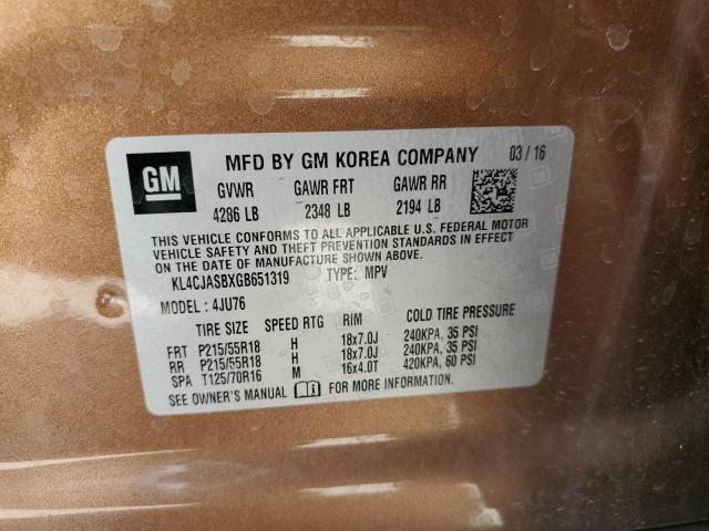 2016 BUICK ENCORE - KL4CJASBXGB651319