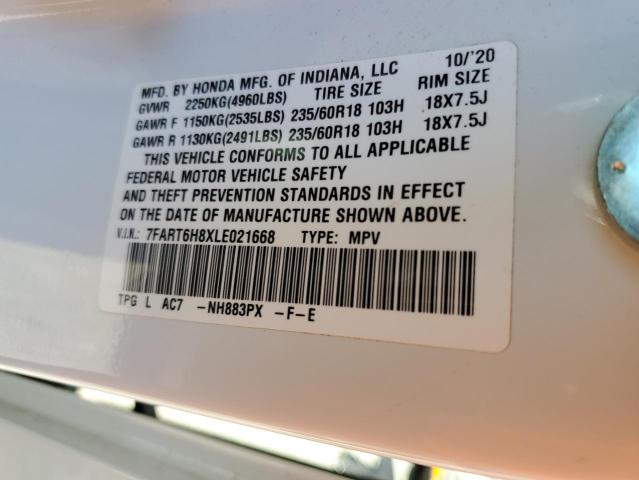 2020 HONDA CR-V EXL - 7FART6H8XLE021668
