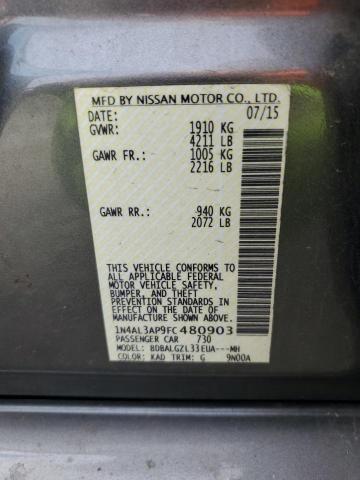 2015 NISSAN ALTIMA 2.5 - 1N4AL3AP9FC480903