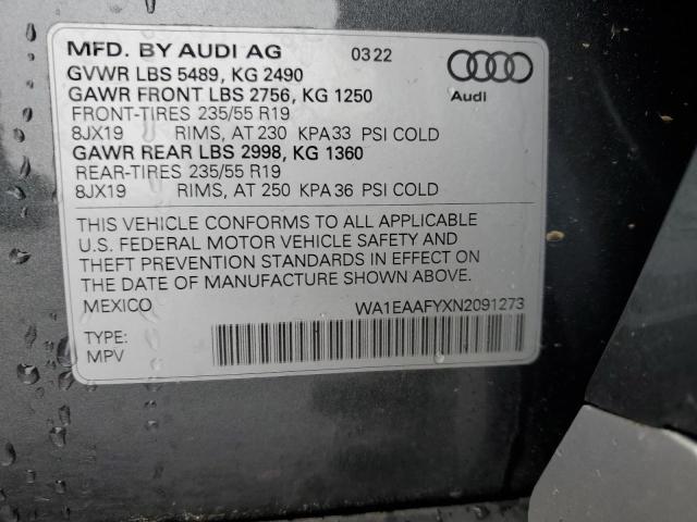 VIN WA1EAAFYXN2091273 2022 AUDI Q5 no.13