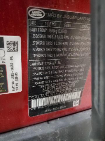 2019 LAND ROVER RANGE ROVE - SALWR2RE2KA829443