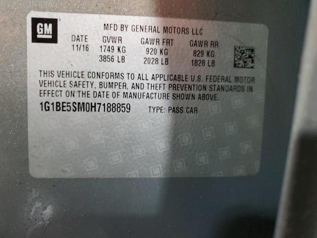 2017 CHEVROLET CRUZE LT - 1G1BE5SM0H7188859