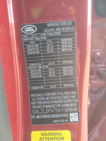 2022 LAND ROVER RANGE ROVE - SALZL2FX7NH164846