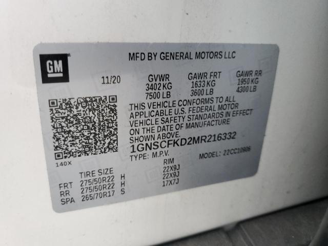 2021 CHEVROLET SUBURBAN C - 1GNSCFKD2MR216332