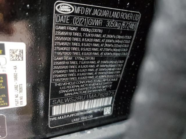 2021 LAND ROVER RANGE ROVE - SALWS2RU1MA782873