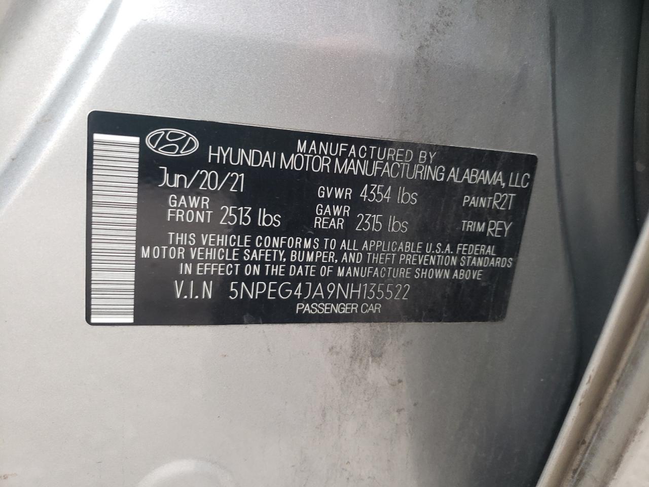 Lot #3009034318 2022 HYUNDAI SONATA SE