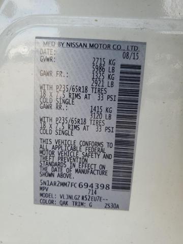 VIN 5N1AR2MM7FC694398 2015 Nissan Pathfinder, S no.13