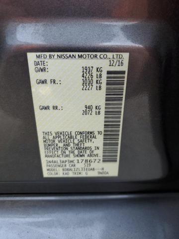 2017 NISSAN ALTIMA 2.5 - 1N4AL3AP3HC178672