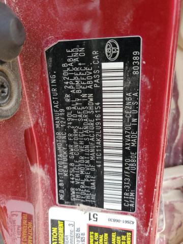2020 TOYOTA CAMRY LE - 4T1C11AK2LU916154