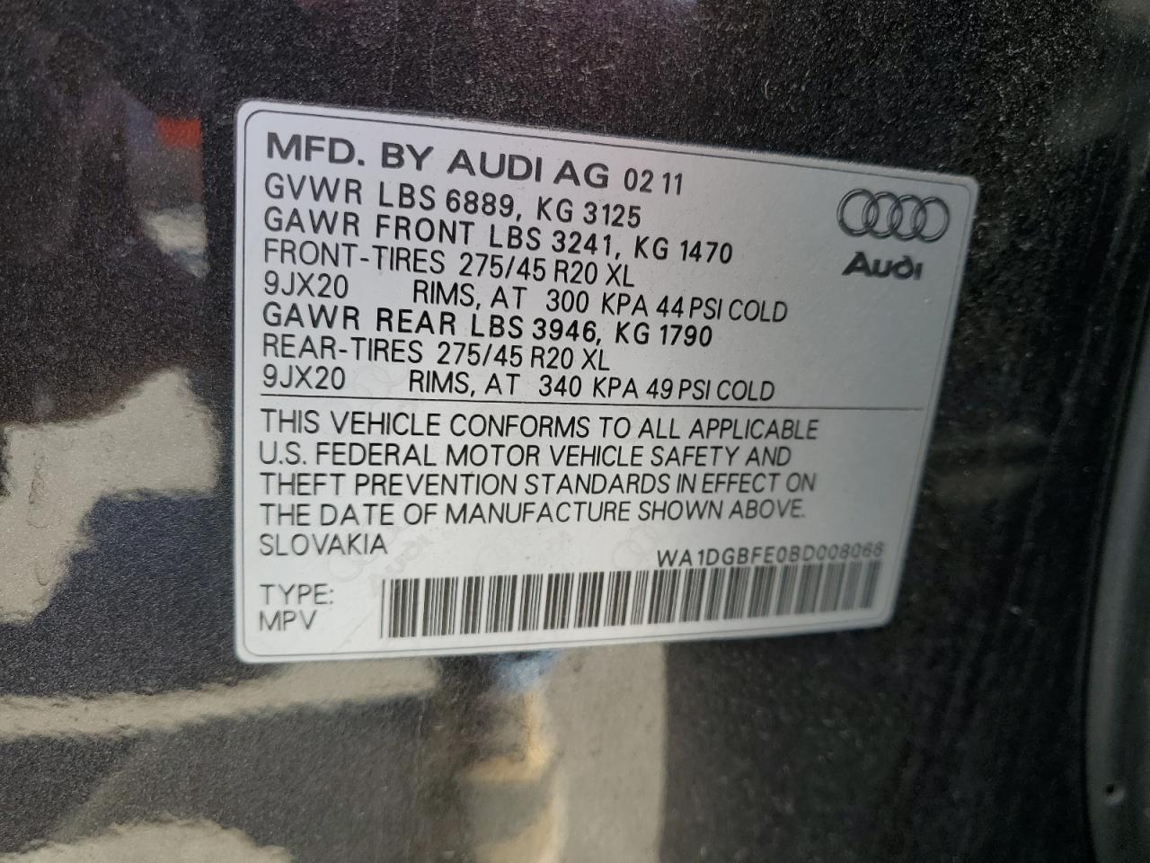 Lot #3024953361 2011 AUDI Q7 PRESTIG